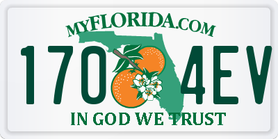 FL license plate 1704EV