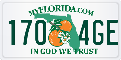 FL license plate 1704GE
