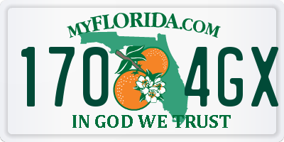 FL license plate 1704GX