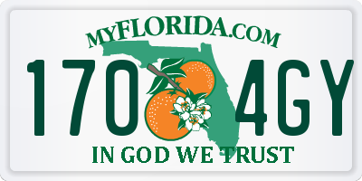 FL license plate 1704GY