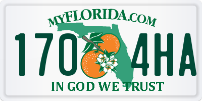FL license plate 1704HA
