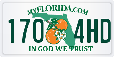 FL license plate 1704HD