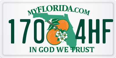 FL license plate 1704HF