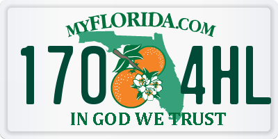 FL license plate 1704HL
