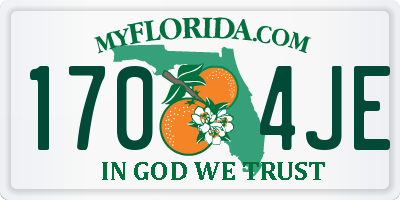 FL license plate 1704JE
