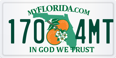FL license plate 1704MT