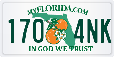 FL license plate 1704NK