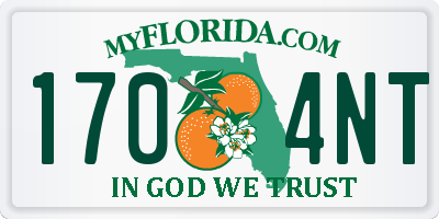 FL license plate 1704NT