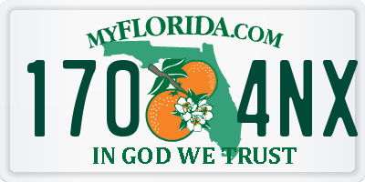 FL license plate 1704NX
