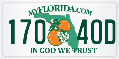 FL license plate 1704OD