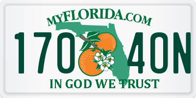 FL license plate 1704ON