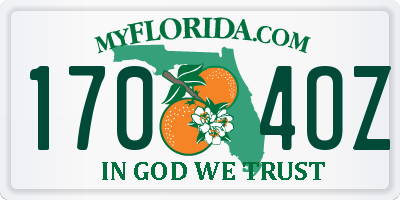 FL license plate 1704OZ