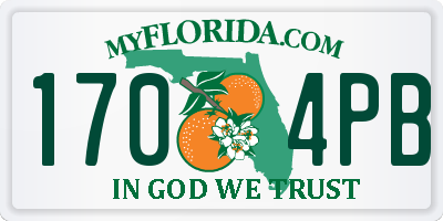 FL license plate 1704PB