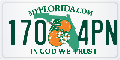 FL license plate 1704PN