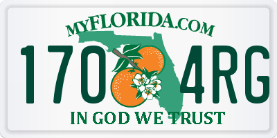 FL license plate 1704RG