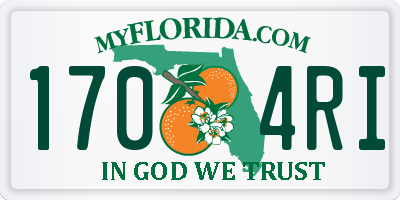 FL license plate 1704RI