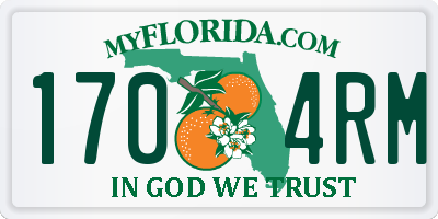 FL license plate 1704RM