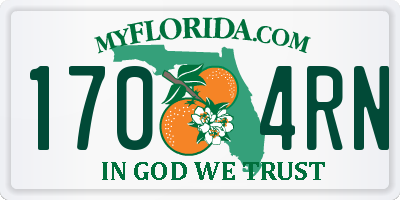 FL license plate 1704RN