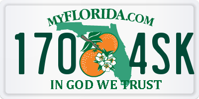 FL license plate 1704SK