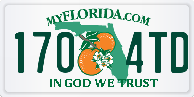 FL license plate 1704TD