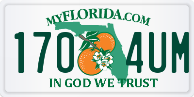 FL license plate 1704UM