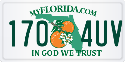FL license plate 1704UV