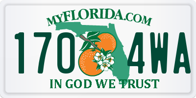 FL license plate 1704WA