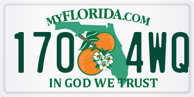 FL license plate 1704WQ