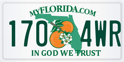 FL license plate 1704WR