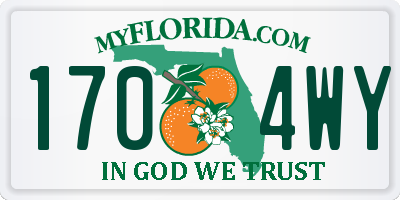 FL license plate 1704WY