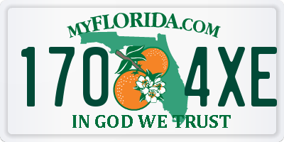 FL license plate 1704XE