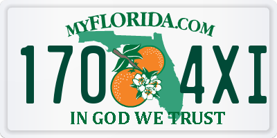 FL license plate 1704XI