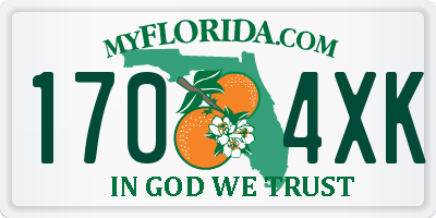 FL license plate 1704XK