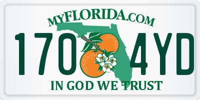FL license plate 1704YD
