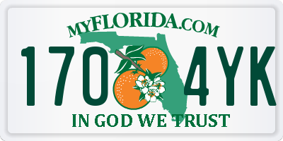 FL license plate 1704YK