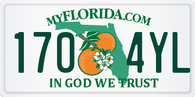FL license plate 1704YL