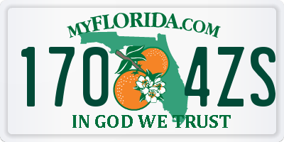 FL license plate 1704ZS