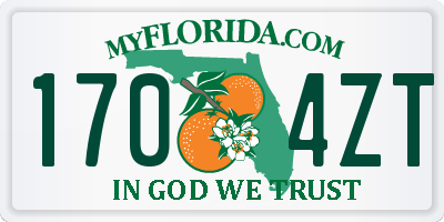 FL license plate 1704ZT