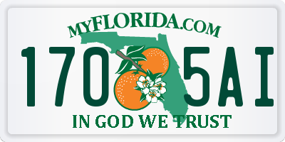 FL license plate 1705AI