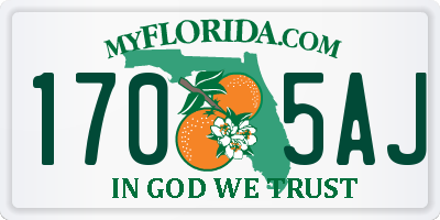 FL license plate 1705AJ