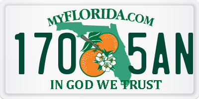 FL license plate 1705AN