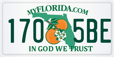 FL license plate 1705BE