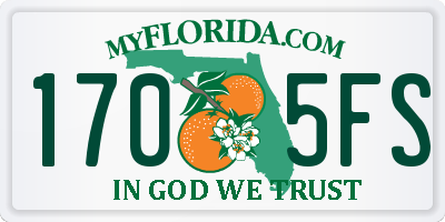 FL license plate 1705FS