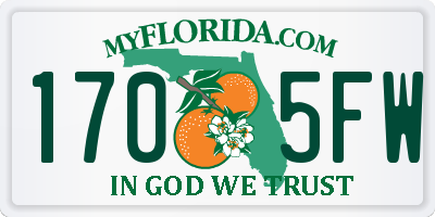 FL license plate 1705FW
