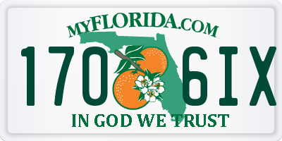 FL license plate 1706IX
