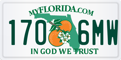 FL license plate 1706MW