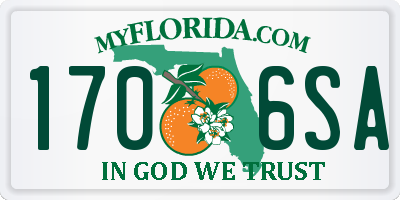 FL license plate 1706SA