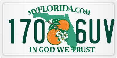 FL license plate 1706UV