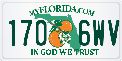 FL license plate 1706WV