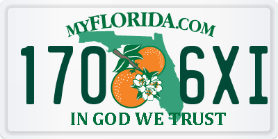 FL license plate 1706XI